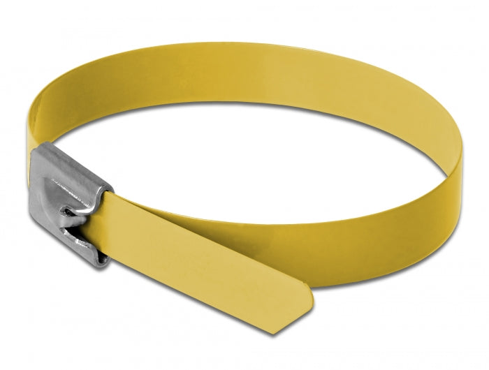 Delock Edelstahlkabelbinder L 300 x B 7,9 mm gelb 10 Stück
