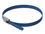 Delock Edelstahlkabelbinder L 200 x B 4,6 mm blau 10 Stück