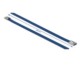 Delock Edelstahlkabelbinder L 200 x B 7,9 mm blau 10 Stück