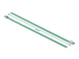 Delock Edelstahlkabelbinder L 200 x B 4,6 mm grün 10 Stück