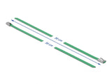 Delock Edelstahlkabelbinder L 300 x B 4,6 mm grün 10 Stück