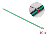 Delock Edelstahlkabelbinder L 300 x B 4,6 mm grün 10 Stück
