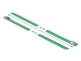 Delock Edelstahlkabelbinder L 300 x B 7,9 mm grün 10 Stück