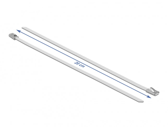 Delock Edelstahlkabelbinder L 200 x B 4,6 mm weiß 10 Stück