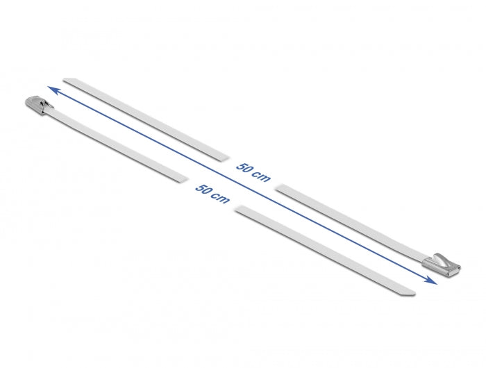 Delock Edelstahlkabelbinder L 500 x B 4,6 mm weiß 10 Stück