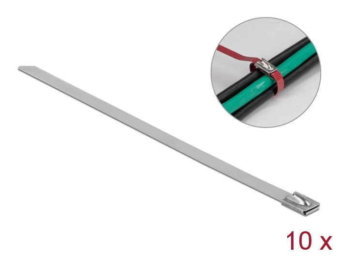 Delock Edelstahlkabelbinder L 150 x B 7,9 mm 10 Stück