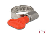 Delock Schlauchschelle mit Flügelmutter 16 - 25 mm 10 Stück rot