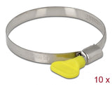Delock Schlauchschelle mit Flügelmutter 60 - 80 mm 10 Stück gelb