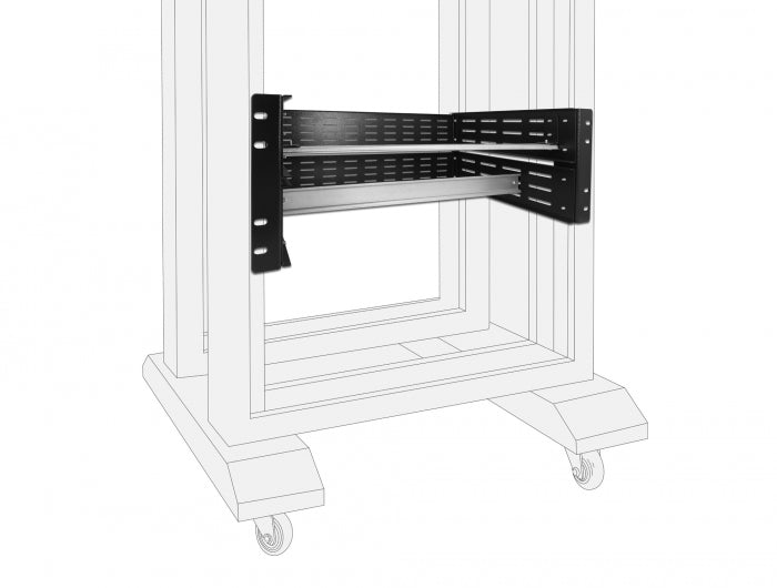 Delock 19″ Hutschienenhalterung 4 HE, schwarz