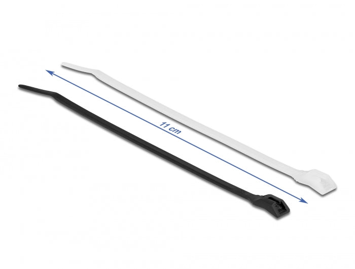 Delock Kabelbinder mit flachem Kopf L 110 x B 2,5 mm 100 Stück