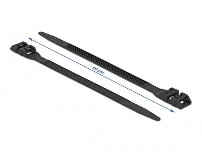Delock Kabelbinder mit Doppelkopf L 190 x B 9 mm schwarz 10 Stück