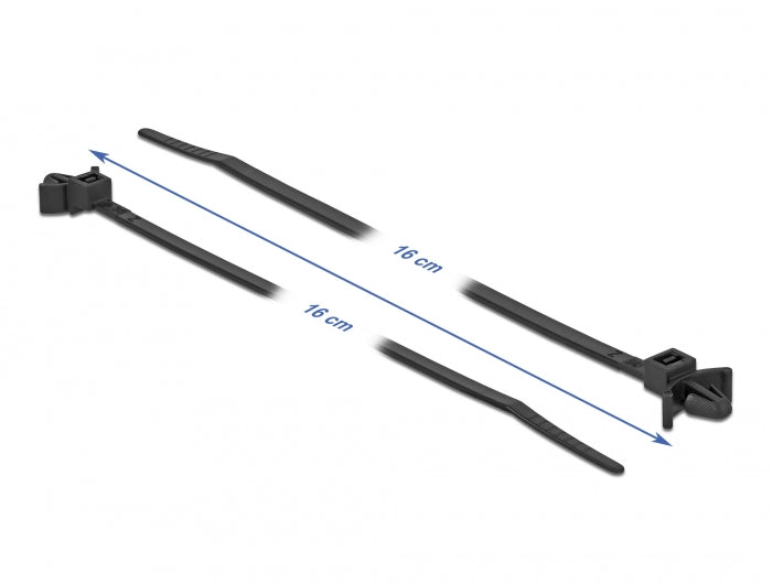 Delock Kabelbinder mit Spreizanker L 160 x B 4 mm schwarz 10 Stück