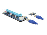 Delock Riser Karte PCI Express x1 > x16 mit 60 cm USB Kabel