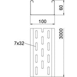 BETTERMANN Kabelrinne V2A 60x100x1,5mm SKS-Serie SKS 610 A2 o.Verb Seitenl