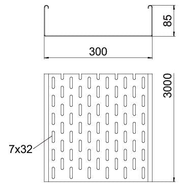 BETTERMANN Kabelrinne ST 85x300x1,5mm SKS-Serie SKS 830 FS mitgel.Verb