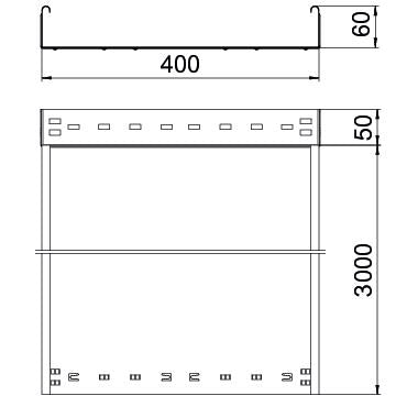 BETTERMANN Kabelrinne ST 60x400x1mm MKSMU 640 FSK SW int.Verb 23800qmm