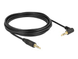 Delock Klinkenkabel 3,5 mm 3 Pin Stecker > Stecker gewinkelt 5 m schwarz