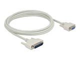 Delock Serielles Kabel D-Sub 25 Stecker zu D-Sub 9 Buchse 3 m