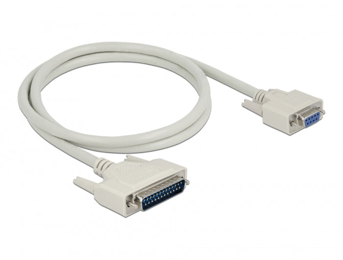 Delock Serielles Kabel D-Sub 25 Stecker zu D-Sub 9 Buchse 1 m