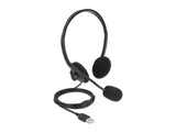 Delock USB Stereo Headset mit Lautstärkeregler für PC und Notebook - Ultra-Leicht