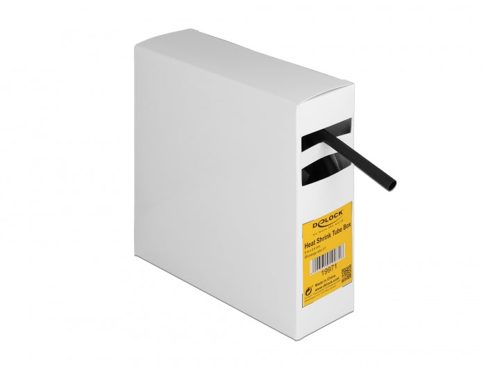 Delock Schrumpfschlauch Box, mit Innenkleber, Schrumpfungsrate 3:1, 5 m x 6,4 mm schwarz