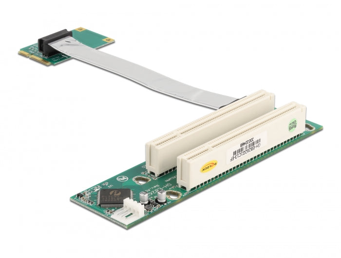 Delock Riser Karte Mini PCI Express > 2 x PCI mit flexiblem Kabel 13 cm links gerichtet