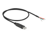 Delock Adapterkabel USB 2.0 Typ-A zu seriell RS-232 mit 3 offenen Kabelenden 0,5 m