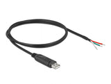 Delock Adapterkabel USB 2.0 Typ-A zu seriell RS-232 mit 3 offenen Kabelenden 1 m