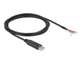 Delock Adapterkabel USB 2.0 Typ-A zu seriell RS-232 mit 3 offenen Kabelenden 2 m