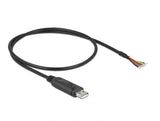 Delock Adapterkabel USB 2.0 Typ-A zu seriell RS-232 mit 9 offenen Kabelenden + Schirmung 0,5 m
