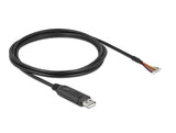Delock Adapterkabel USB 2.0 Typ-A zu seriell RS-232 mit 9 offenen Kabelenden + Schirmung 2 m