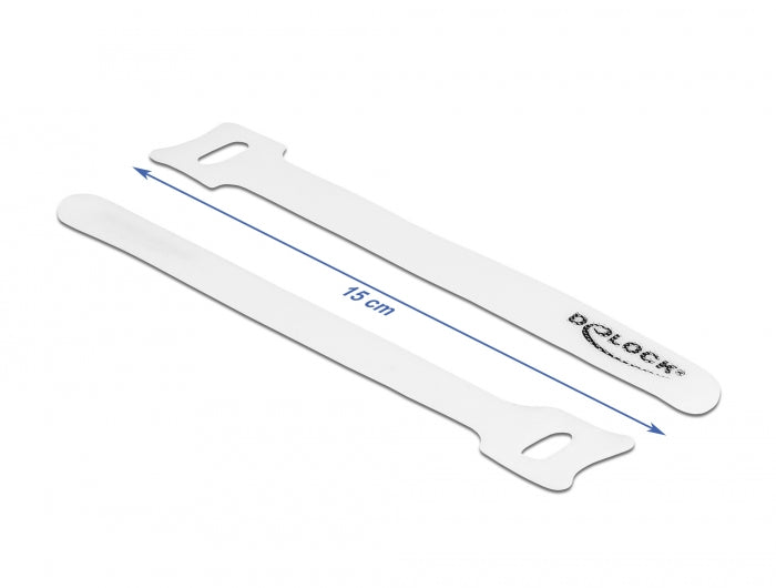 Delock Klett-Kabelbinder L 150 x B 12 mm weiß 10 Stück