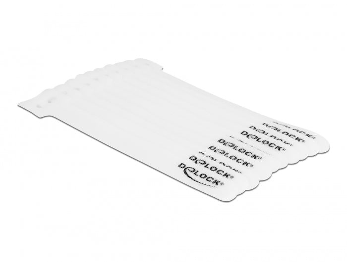 Delock Klett-Kabelbinder L 150 x B 12 mm weiß 10 Stück