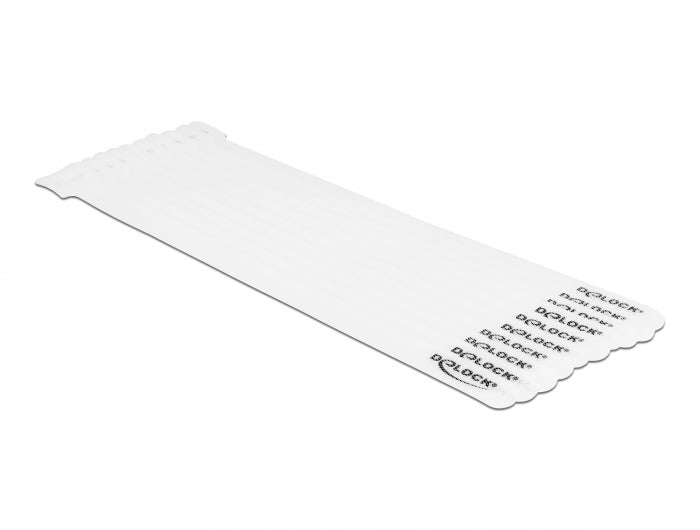 Delock Klett-Kabelbinder L 250 x B 12 mm weiß 10 Stück