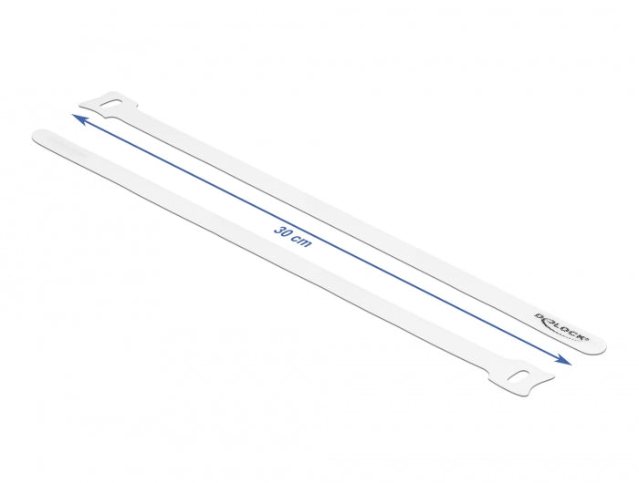 Delock Klett-Kabelbinder L 300 x B 12 mm weiß 10 Stück