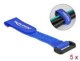 Delock Klett-Kabelbinder mit Schlaufe L 150 x B 20 mm blau 5 Stück
