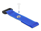 Delock Klett-Kabelbinder mit Schlaufe und Befestigungsöse L 150 x B 20 mm blau 5 Stück