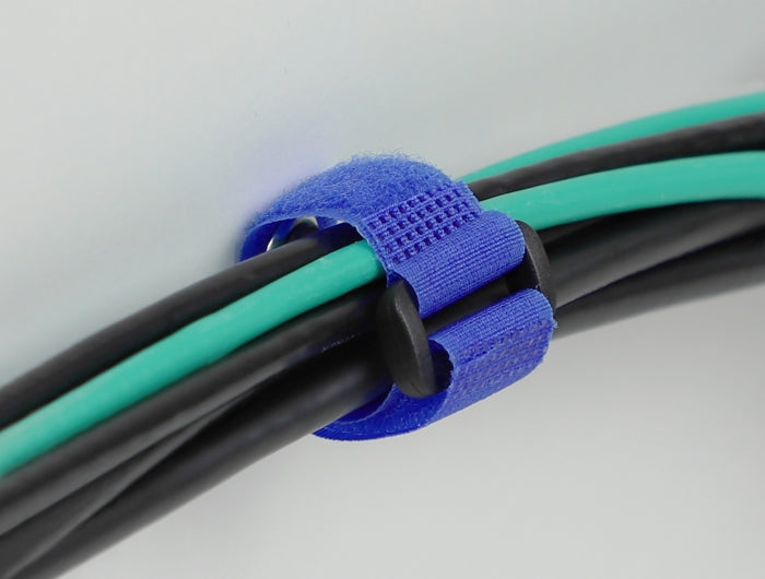 Delock Klett-Kabelbinder mit Schlaufe und Befestigungsöse L 190 x B 25 mm blau 5 Stück