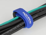 Delock Klett-Kabelbinder mit Schlaufe L 190 x B 25 mm blau 5 Stück