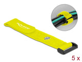 Delock Klett-Kabelbinder mit Schlaufe und Befestigungsöse L 190 x B 25 mm gelb 5 Stück