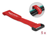 Delock Klett-Kabelbinder mit Schlaufe L 150 x B 20 mm rot 5 Stück