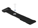 Delock Klett-Kabelbinder mit Schlaufe und Befestigungsöse L 190 x B 25 mm schwarz 5 Stück