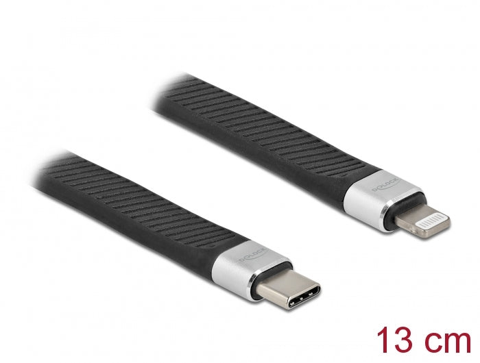 Delock FPC Flachbandkabel USB Type-C™ zu Lightning™ für iPhone™, iPad™ und iPod™ 13 cm