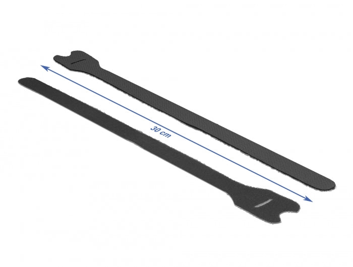 Delock Klett-Kabelbinder L 300 mm x B 12 mm 10 Stück schwarz