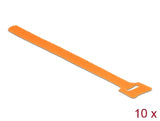 Delock Klett-Kabelbinder L 200 mm x B 12 mm 10 Stück orange
