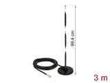 Delock GSM Antenne SMA Stecker 7 dBi starr omnidirektional mit magnetischem Standfuß und Anschlusskabel RG-58 3 m outdoor schwarz