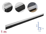 Delock Bürstenstreifen 40 mm mit Alu-Profil gerade - Länge 1 m
