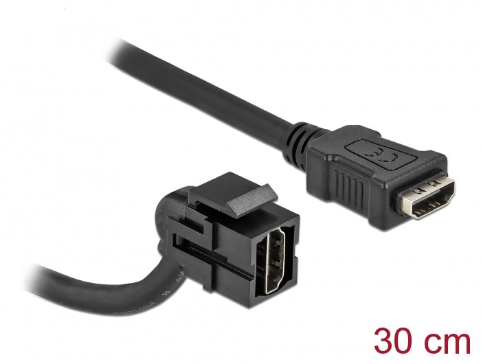 Delock Keystone Modul HDMI Buchse 110° > HDMI Buchse mit Kabel schwarz
