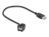 Delock Keystone Modul USB 2.0 A Buchse 250° > USB 2.0 A Buchse mit Kabel schwarz