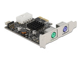 Delock PCI Express x1 Karte zu 2 x PS/2 und USB Pfostenstecker - Low Profile Formfaktor